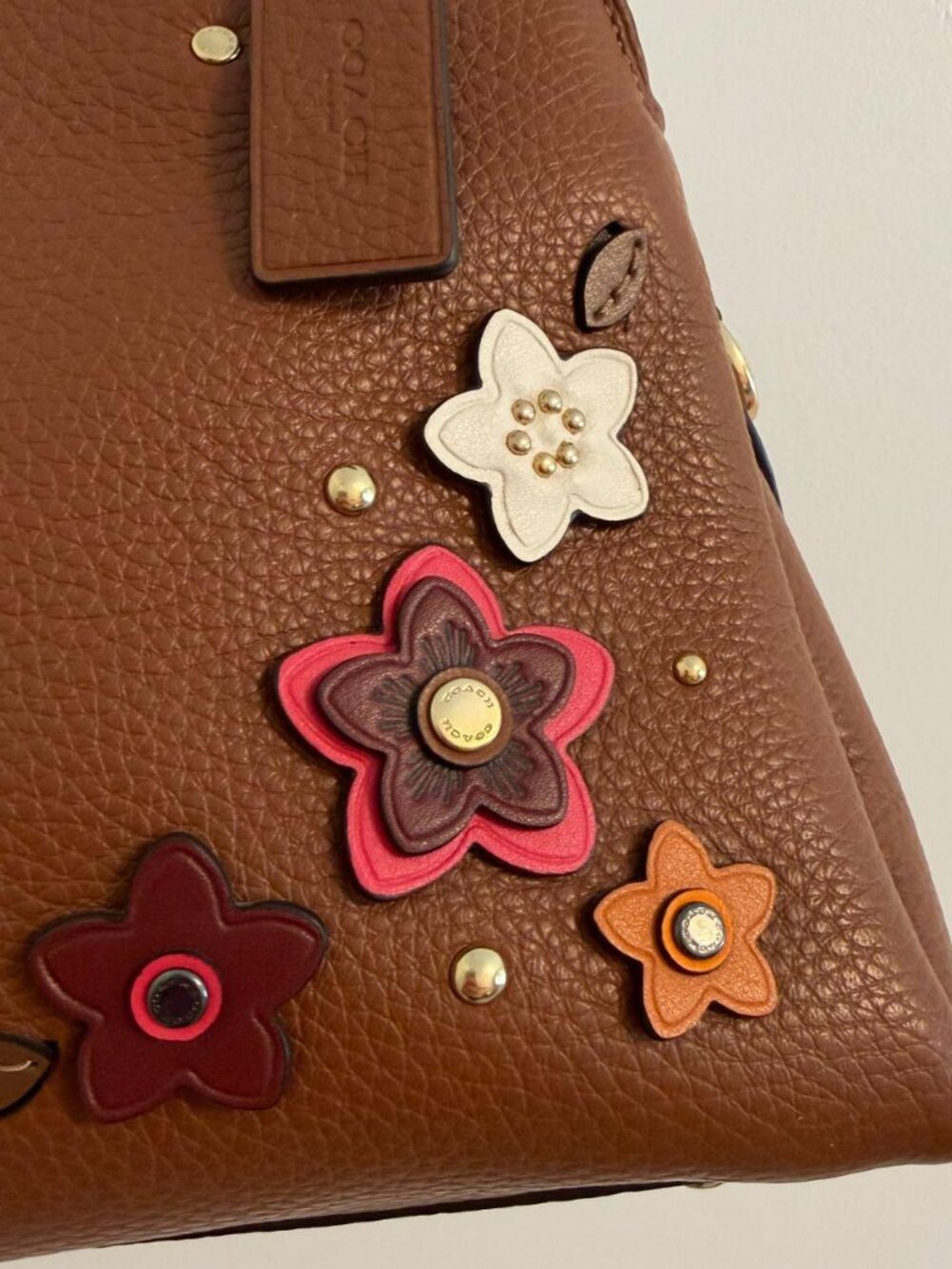 Coach Mini Lillie Carryall Brown Pebble Leather - Picture 4 of 8